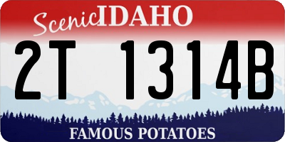 ID license plate 2T1314B