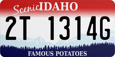 ID license plate 2T1314G