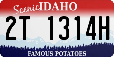 ID license plate 2T1314H