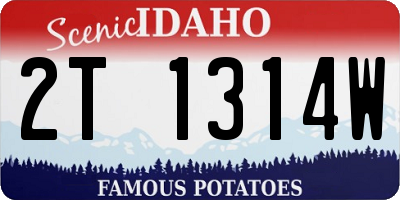 ID license plate 2T1314W