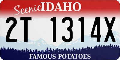 ID license plate 2T1314X