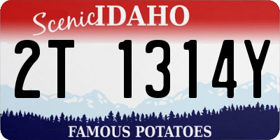 ID license plate 2T1314Y