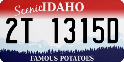 ID license plate 2T1315D