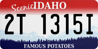 ID license plate 2T1315I