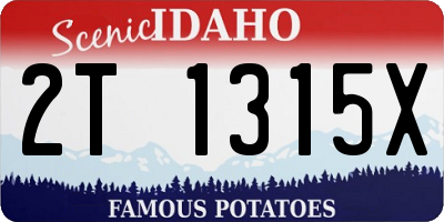 ID license plate 2T1315X
