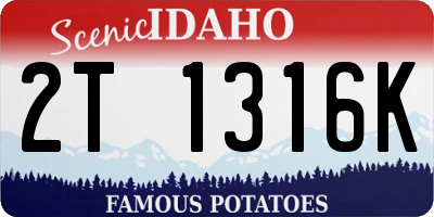 ID license plate 2T1316K