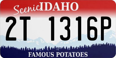 ID license plate 2T1316P