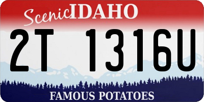 ID license plate 2T1316U