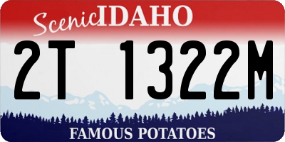 ID license plate 2T1322M