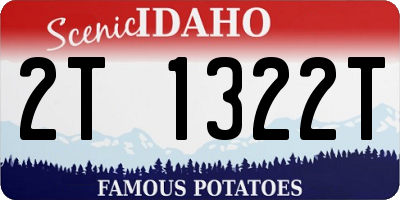 ID license plate 2T1322T