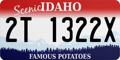 ID license plate 2T1322X