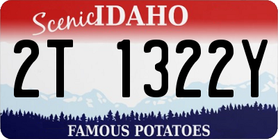 ID license plate 2T1322Y