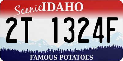 ID license plate 2T1324F
