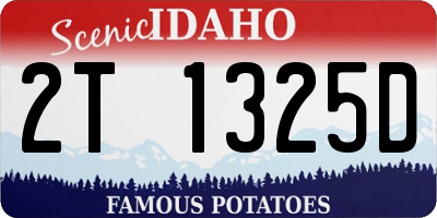 ID license plate 2T1325D
