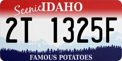 ID license plate 2T1325F
