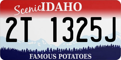 ID license plate 2T1325J