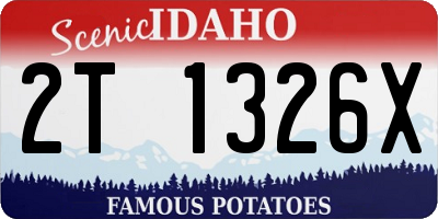 ID license plate 2T1326X