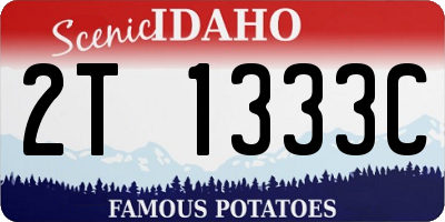 ID license plate 2T1333C