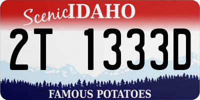 ID license plate 2T1333D