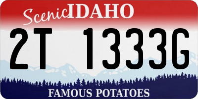 ID license plate 2T1333G