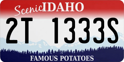 ID license plate 2T1333S