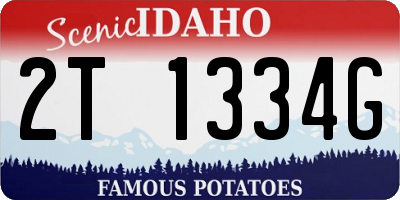 ID license plate 2T1334G