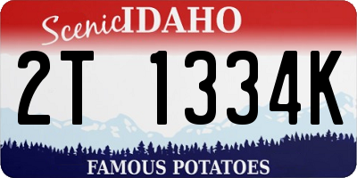 ID license plate 2T1334K