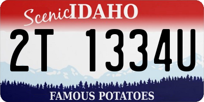 ID license plate 2T1334U