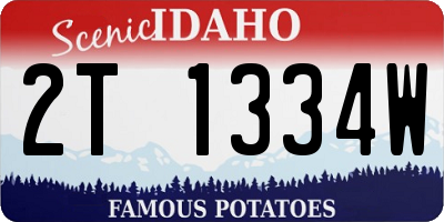 ID license plate 2T1334W