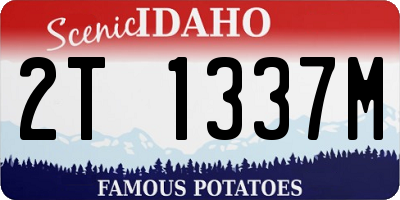 ID license plate 2T1337M
