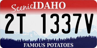 ID license plate 2T1337V