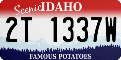 ID license plate 2T1337W