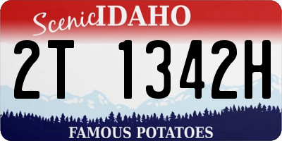ID license plate 2T1342H