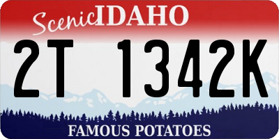 ID license plate 2T1342K