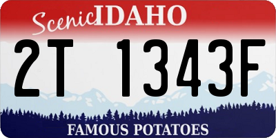 ID license plate 2T1343F