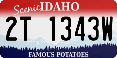 ID license plate 2T1343W