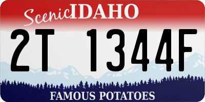ID license plate 2T1344F