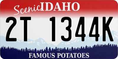ID license plate 2T1344K
