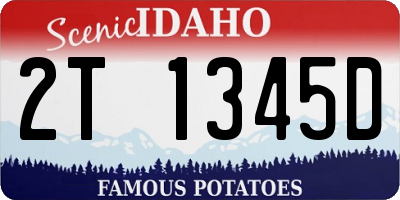 ID license plate 2T1345D