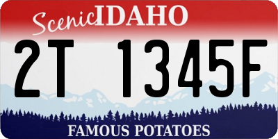 ID license plate 2T1345F
