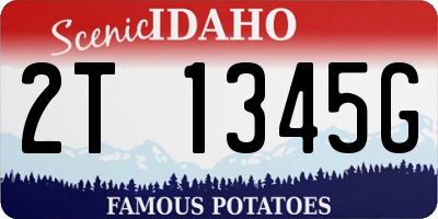 ID license plate 2T1345G
