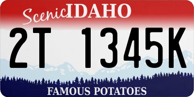 ID license plate 2T1345K
