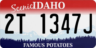 ID license plate 2T1347J