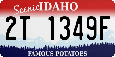 ID license plate 2T1349F