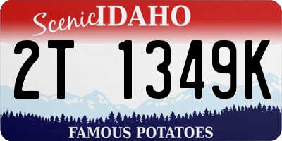 ID license plate 2T1349K