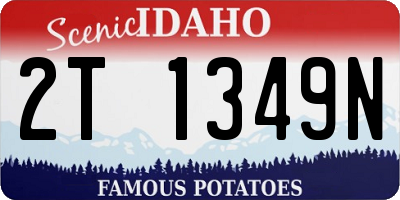 ID license plate 2T1349N