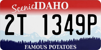 ID license plate 2T1349P
