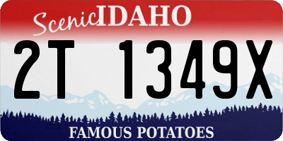 ID license plate 2T1349X