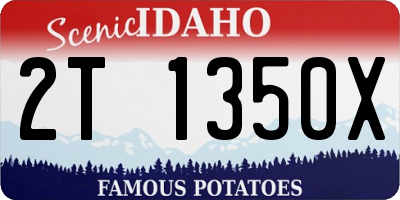ID license plate 2T1350X