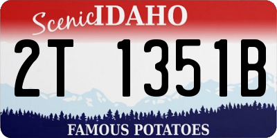 ID license plate 2T1351B